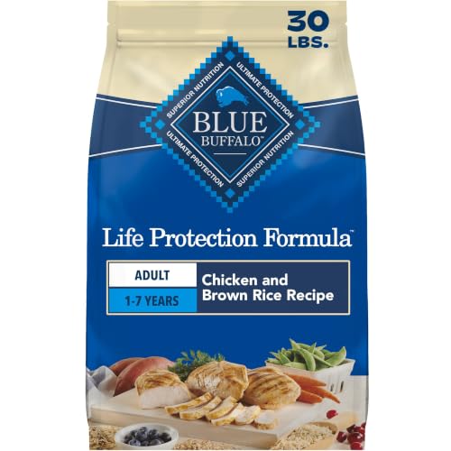 Blue Buffalo Life Protection Formula Adult Dry Dog Food, Helps Build and Maintain Strong Muscles, Made with Natural Ingredients, Chicken & Brown Rice Recipe, 30-lb. Bag