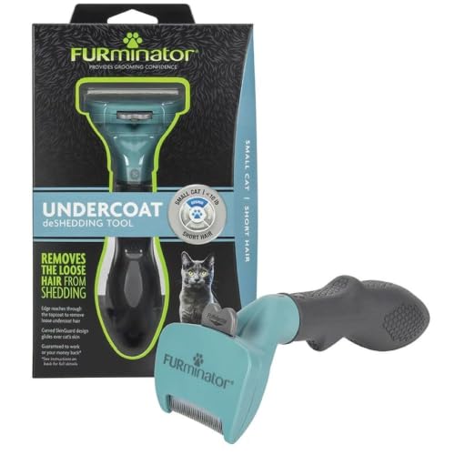 FURminator deShedding Tool For Small Cats, Short Hair, Removes Loose Hair From Shedding