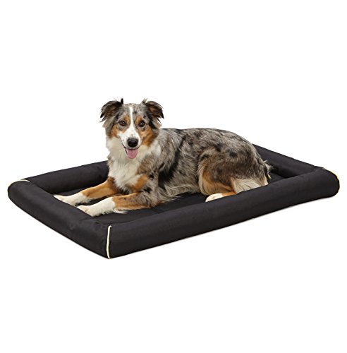 MidWest Homes for Pets Large QuietTime MAXX Ultra-Rugged Dog Bed, Water & Odor Resistant, Bolstered Edge, Non-Slip Bottom, Fits 42-inch Crates, Black