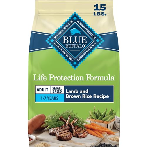 Blue Buffalo Life Protection Formula Adult Small Breed Dry Dog Food, Supports High Energy Needs, Made with Natural Ingredients, Lamb & Brown Rice Recipe, 15-lb Bag
