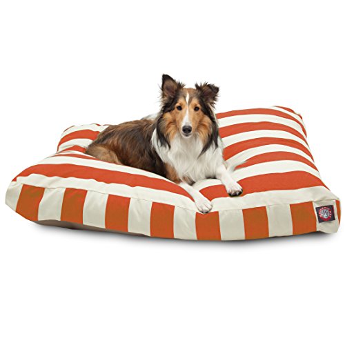 Majestic Pet Rectangle Large Dog Bed Washable  Non Slip Comfy Pet Bed  Dog Crate Bed with Removable Washable Cover  Dog Kennel Bed for Sleeping - Dog Bed Large Breed 44x36x5 Inch  Burnt Orange
