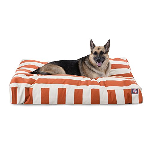 Majestic Pet Rectangle Large Dog Bed Washable  Non Slip Comfy Pet Bed  Dog Crate Bed with Removable Washable Cover  Dog Kennel Bed for Sleeping - Dog Bed X-Large Breed 50x42x5 Inch  Burnt Orange