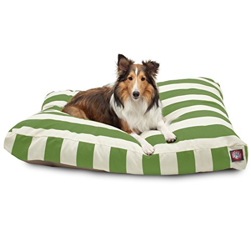 Majestic Pet Rectangle Large Dog Bed Washable  Non Slip Comfy Pet Bed  Dog Crate Bed with Removable Washable Cover  Dog Kennel Bed for Sleeping - Dog Bed Large Breed 44x36x5 Inch  Sage Green