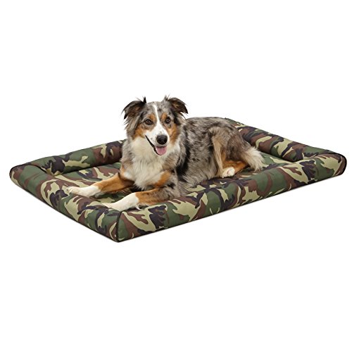 MidWest Homes for Pets Large QuietTime MAXX Ultra-Rugged Dog Bed, Water & Odor Resistant, Bolstered Edge, Non-Slip Bottom, Fits 42-inch Crates, Camo