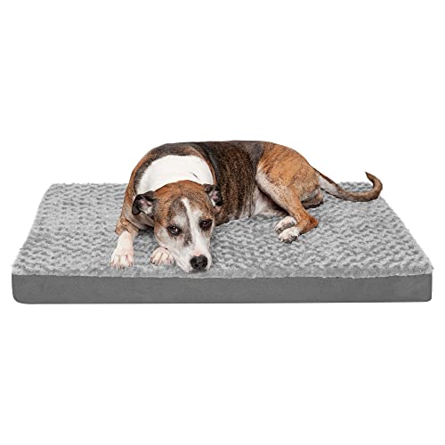 Furhaven Ultra Plush Faux Fur Mattress - Gray, Large