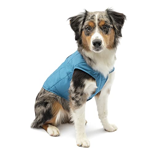 Kurgo Loft Dog Jacket - Reversible Cozy Coat for Outdoor Adventures - Water Resistant - Athletic Fit - Machine Washable Fabric - Reflective Dog Gear - X-Small - Coastal Blue