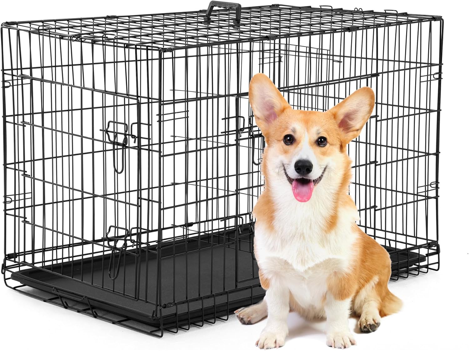 BestPet 30" Black Foldable Crate