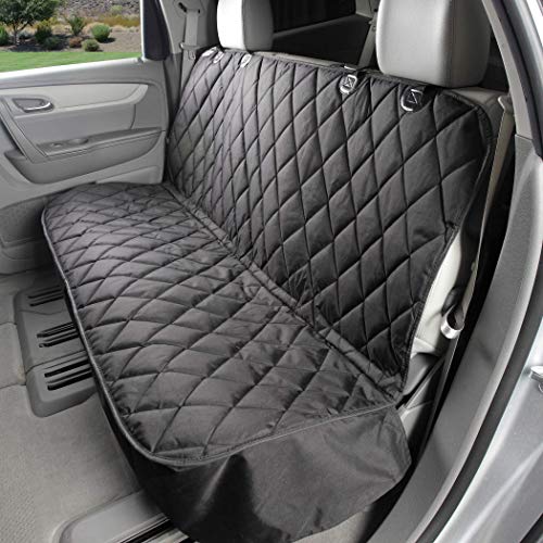4Knines Back Seat Pet Cover for Dogs w/o Hammock  54" Wide, Waterproof Car Seat Cover, Non-Slip, Heavy-Duty  Fits Cars, SUVs, Small Trucks  2 Seat Belt & Latch Access  Back Seat Protector (Black)