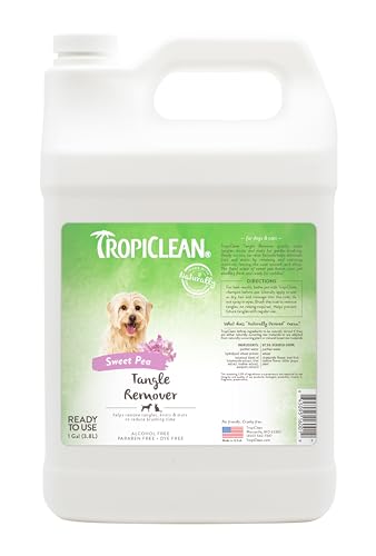 TropiClean Sweet Pea Cat & Dog Detangler Spray Dematting | Dog Conditioner Spray Derived from Natural Ingredients | Made in the USA | 1 Gallon