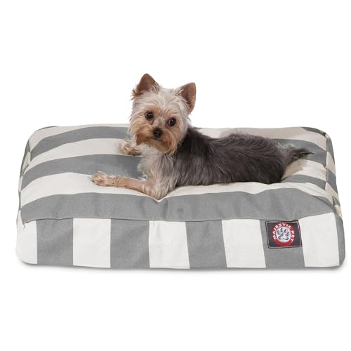 Majestic Pet Rectangle Small Dog Bed Washable  Non Slip Comfy Pet Bed  Dog Crate Bed with Removable Washable Cover  Dog Kennel Bed for Sleeping - Dog Bed Small Breed 27x20x4 Inch  Gray