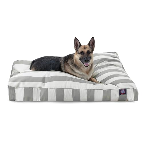 Majestic Pet Rectangle Large Dog Bed Washable  Non Slip Comfy Pet Bed  Dog crate Bed with Removable Washable Cover  Dog Kennel Bed for Sleeping - Dog bed X-Large Breed 50x42x5 Inch  Gray