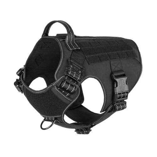 ICEFANG Tactical Dog Harness (Black, XL)