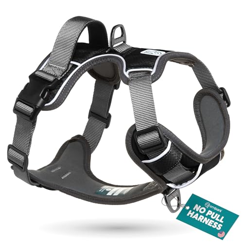 Embark Adventure Dog Harness, Reflective Trim No Pull Dog Harnesses for Small Sized Dogs - Military Grade Nylon, Front Clip with Gel Lined Handle. Soft & Padded Puppy Harnesses.