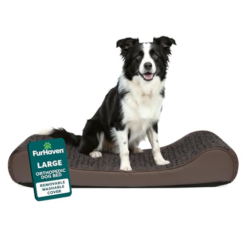 Furhaven Luxe Lounger - Chocolate, Large