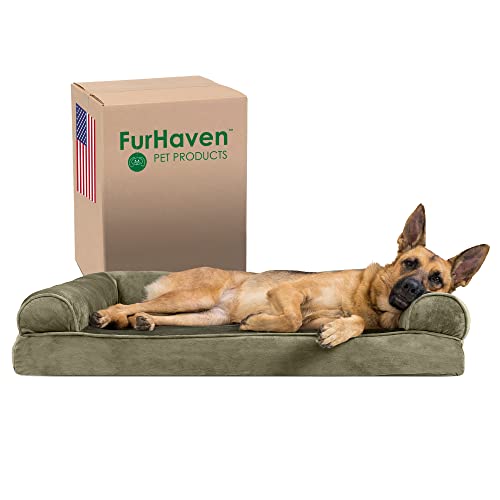 Furhaven Faux Fur & Velvet Sofa - Jumbo/XL