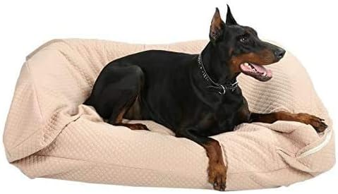 4Knines Luxury Dog Bed Cover  Waterproof Cover for Dog Bed  Heavy Duty Quilted Material  Durable, Machine Washable  USA Based Brand  Medium (Tan)