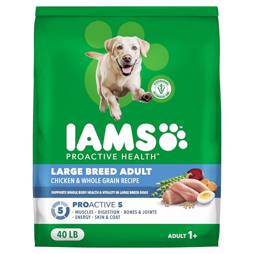 IAMS Proactive Health Large Breed Adult Dry Dog Food with Real Chicken, 40 lb. Bag