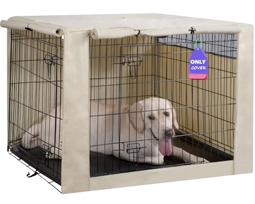 HiCaptain Dog Crate Cover 42" (Beige)