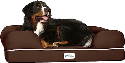 PetFusion Ultimate Dog Bed, Orthopedic Memory Foam, Multiple Sizes/Colors, Medium Firmness Pillow, Waterproof Liner, YKK Zippers, Breathable 35% Cotton Cover,1yr. Warranty,Brown, X-Large (44x34")