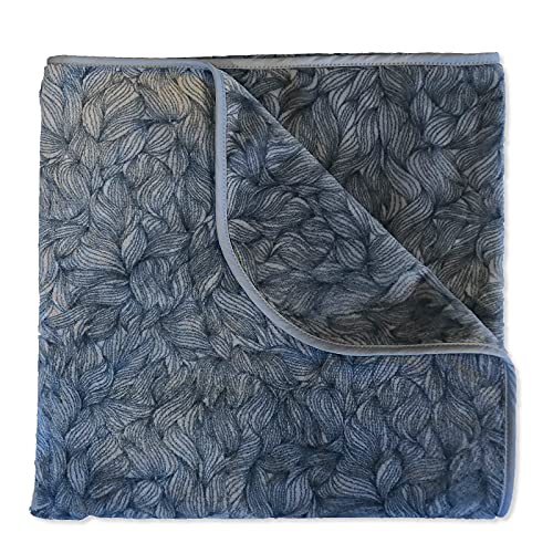 Mambe Silky Waterproof Throw for Protecting Furniture Bed Couch from Stains Caused by Dogs, Cats, Incontinence. Soft, Washable, Reversible. (Size Large 70x90 inches, Color Serene)