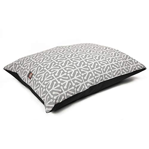 Majestic Pet Rectangle Large Dog Bed Washable  Non Slip Comfy Pet Bed  Dog Crate Bed Super Value Pillow Dog Bed  Dog Kennel Bed for Sleeping - Dog Bed Large Breed 46 x 35 Inch  Aruba Gray