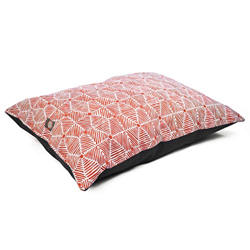 Majestic Pet Rectangle Dog Bed - Washable Super Value Pillow - Large Breed 46 x 35 Inch - Charlie Salmon