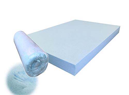 Pet Dog Bed Blue Cooling Gel Infused High Density Solid Memory Foam Pad (35x20x4 inches (2pack))