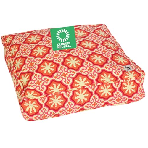 Molly Mutt Medium to Large Dog Bed Cover - Papillon Print - Measures 27x36x5 - 100% Cotton - Durable - Breathable - Sustainable - Machine Washable Dog Bed Cover
