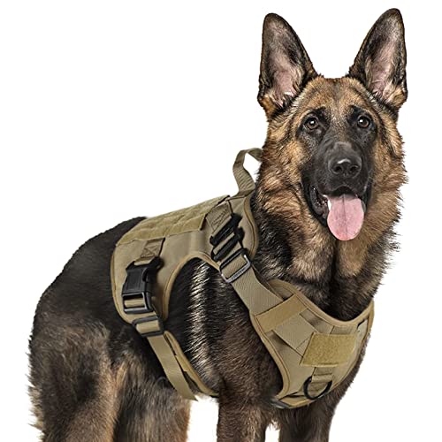 rabbitgoo Tactical Dog Harness (Large, Brown)