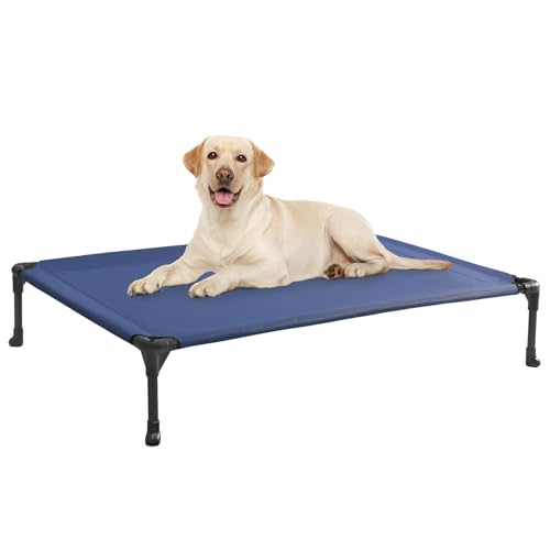 Veehoo Cooling Elevated Dog Bed, Portable Raised Pet Cot with Washable & Breathable Mesh, No-Slip Feet Durable Dog Cots Bed for Indoor & Outdoor Use, Large, CWC1803-L