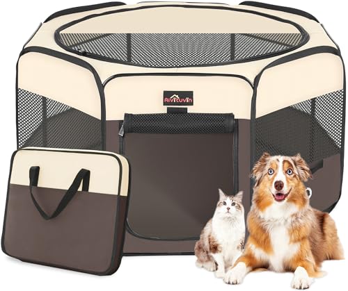Aivituvin Dog Playpen (Brown M)