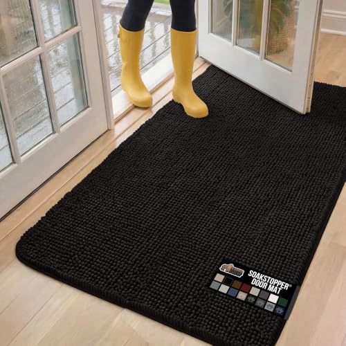 GORILLA GRIP Doormat, 60x36 (Black)