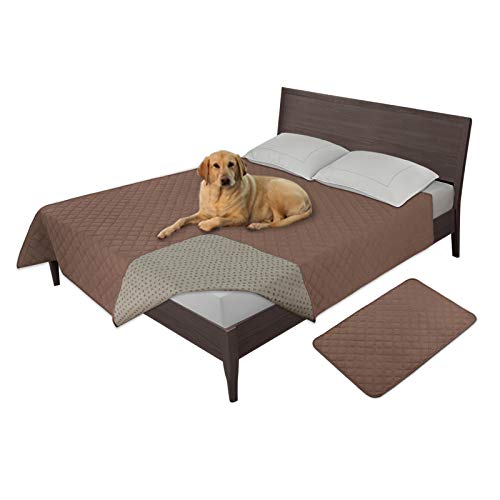 Easy-Going 100% Waterproof Dog Bed Cover, Non-Slip Pet Blanket for Furniture, Washable Couch Cover, Repleasement Sofa Cover (86x82 in,Brown)