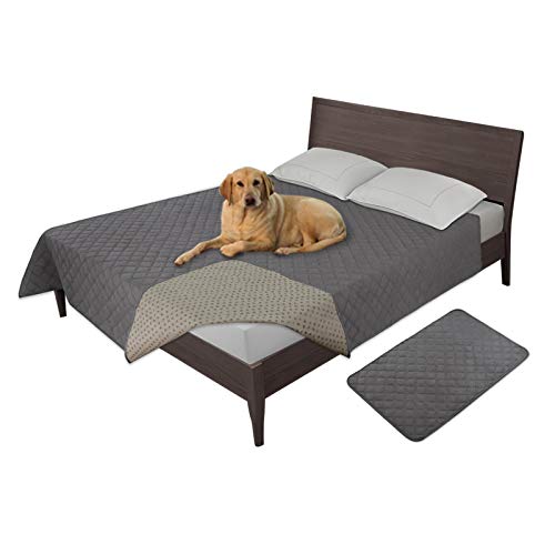 Easy-Going 100% Waterproof Dog Bed Cover, Non-Slip Pet Blanket for Furniture, Washable Couch Cover, Repleasement Sofa Cover (96x82 in,Gray)