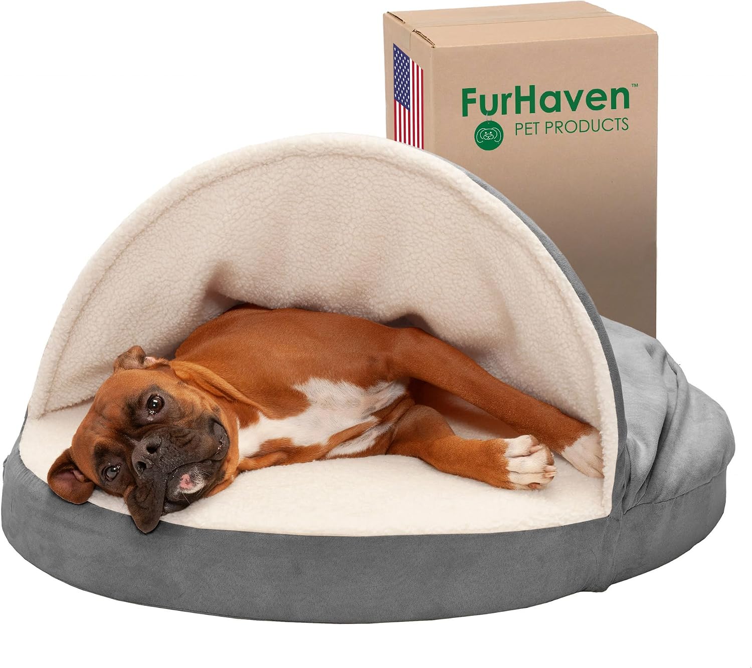 Furhaven 35" Round Memory Foam (Gray)
