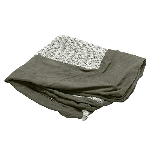 Furhaven Two-Tone Faux Fur & Suede (Dark Sage)