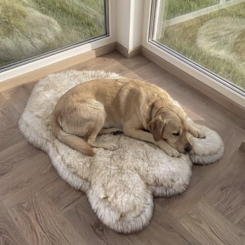IHAPPYDOG Luxury Faux Fur Orthopedic Dog Bed (50"x30")