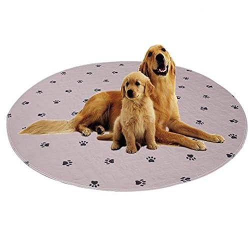 SincoPet Washable Dog Pee Pads with Puppy Grooming Gloves,Puppy Pads,Reusable Pet Training Pads,Large ,Waterproof Pet Pads for Dog Bed Mat,Super Absorbing Whelping Pads,48 Round Inch (Pack of 2)