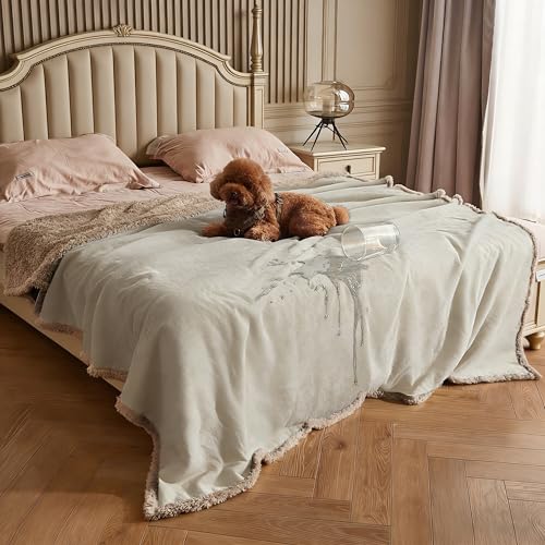 Kritter Planet Waterproof Bed Blanket for Couples, Washable Stain Proof Pad Bed Cover, Reversible Leakproof Protector, Liquid Pee Proof Blanket for Couch Sofa, 80x90 inch, King Size