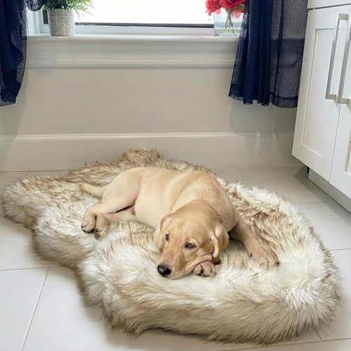IHAPPYDOG Luxury Faux Fur Orthopedic Dog Bed (40"x25")