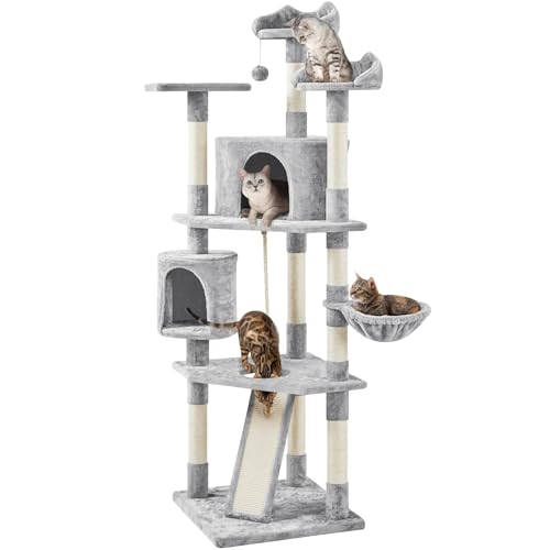 Yaheetech 79 inches Cat Tree Multi-Level Cat Tower with Scratching Post Indoor Cat Condo Pet Stand Play House Furniture Kitten Kitty Activity Center