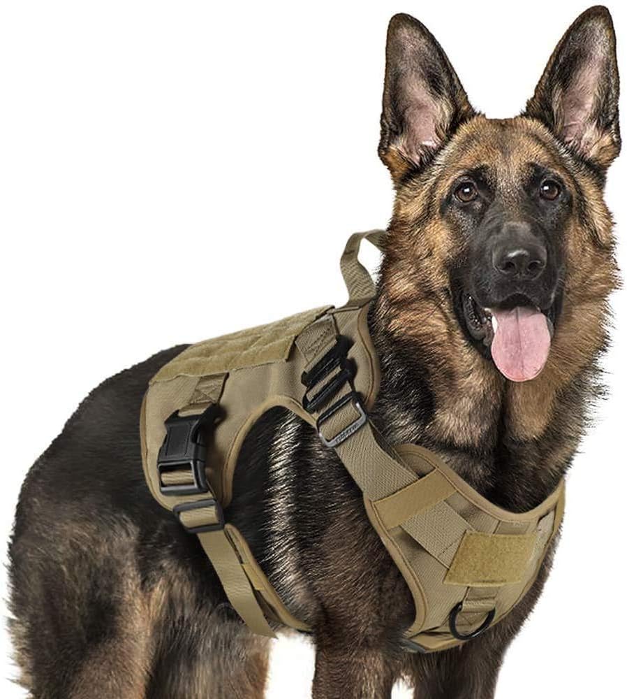 rabbitgoo Tactical Dog Harness (Brown, XL)