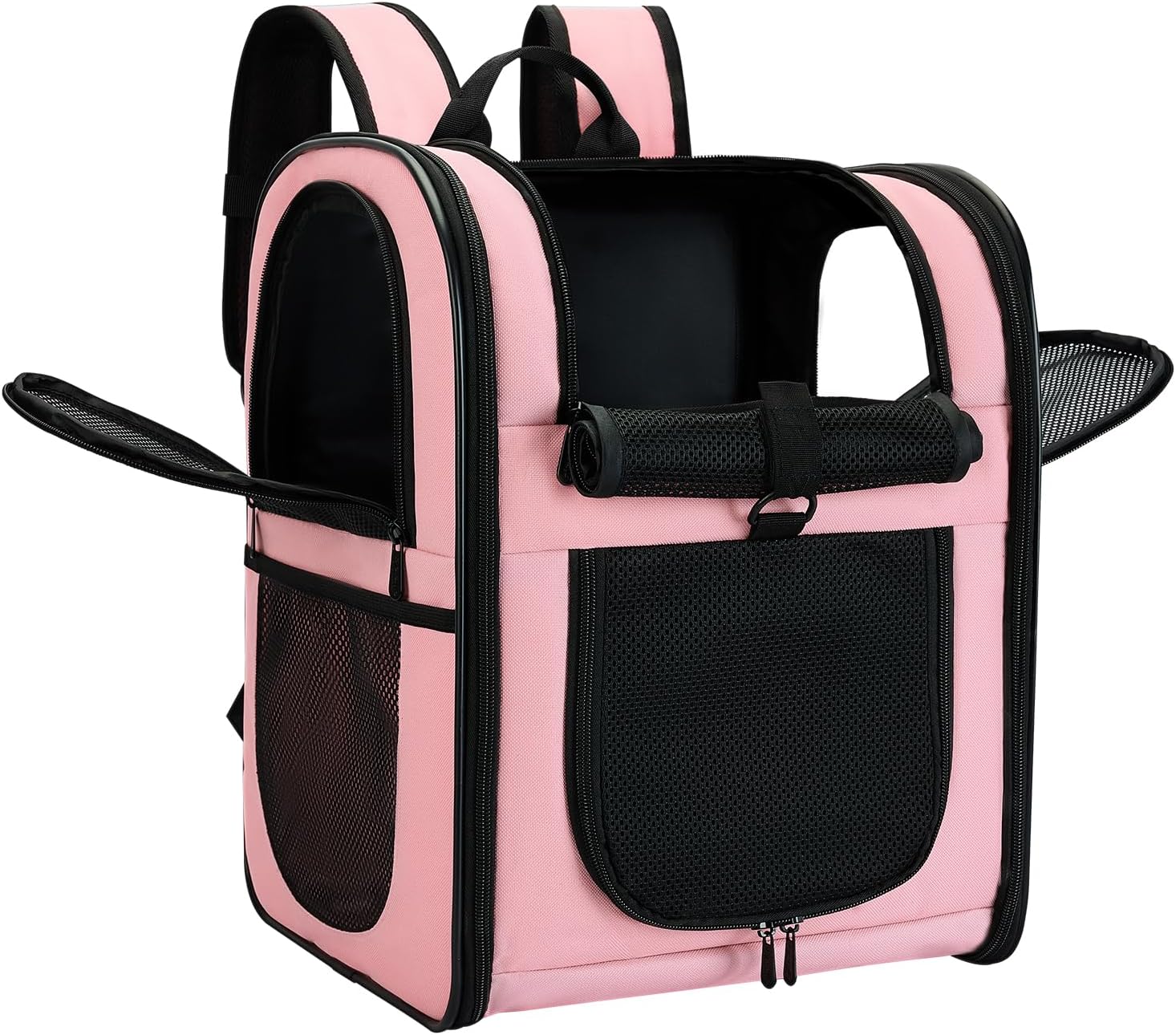 Apollo Walker Dog & Cat Carrier Backpack for 4-18lb Pets - Ventilated Safe Design with Padded Back Support, Breathable Mesh Pet Backpack for Hiking, Travel, Outdoor (Pink)