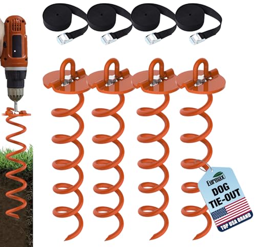 Eurmax USA 4-Pc Spiral Stakes (Orange)