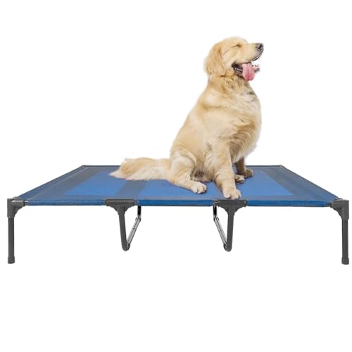suddus Elevated Dog Bed Waterproof Outdoor, Portable Raised Dog Bed, Dog Beds Off The Floor, Dogs Bed Easy Clean Indoor or Outdoor Use, X-Large, Blue