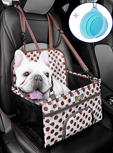 MARSLABO Dog Car Seats for Small Dogs, Upgrade Dog Booster Seat with Metal Frame Construction with Double-Layer Oxford, Perfect for Small Pets up to 20lbs