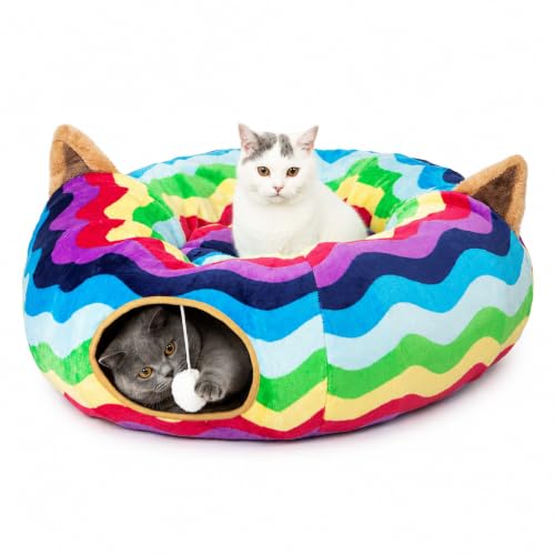 LUCKITTY Large Cat Tunnel Bed