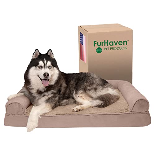 Furhaven Plush & Suede Sofa - Jumbo/XL