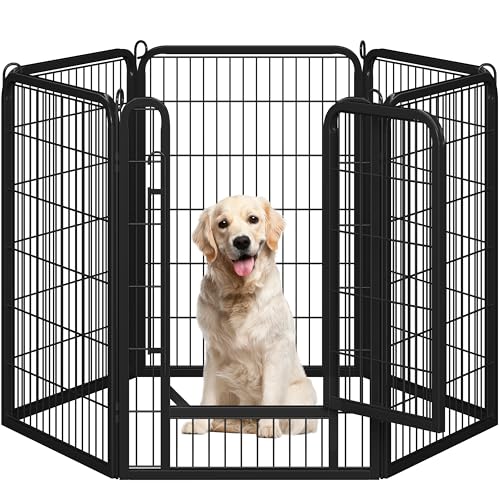 Yaheetech Dog Playpen Outdoor, 40 inch 6 Panels Dog Pen Indoor Heavy Duty Puppy Exercise Pen Metal Pet Fence for RV Camping/Yard/Garden