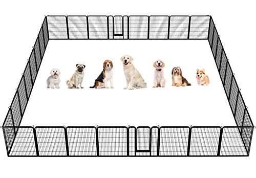 Yaheetech Dog Playpen Indoor, Extra Wide Outdoor Dog Fence Foldable Pet Puppy Exercise Pen for Yard/Garden/RV Camping, 32 Panels 40 Inch Height x 32 Inch Width
